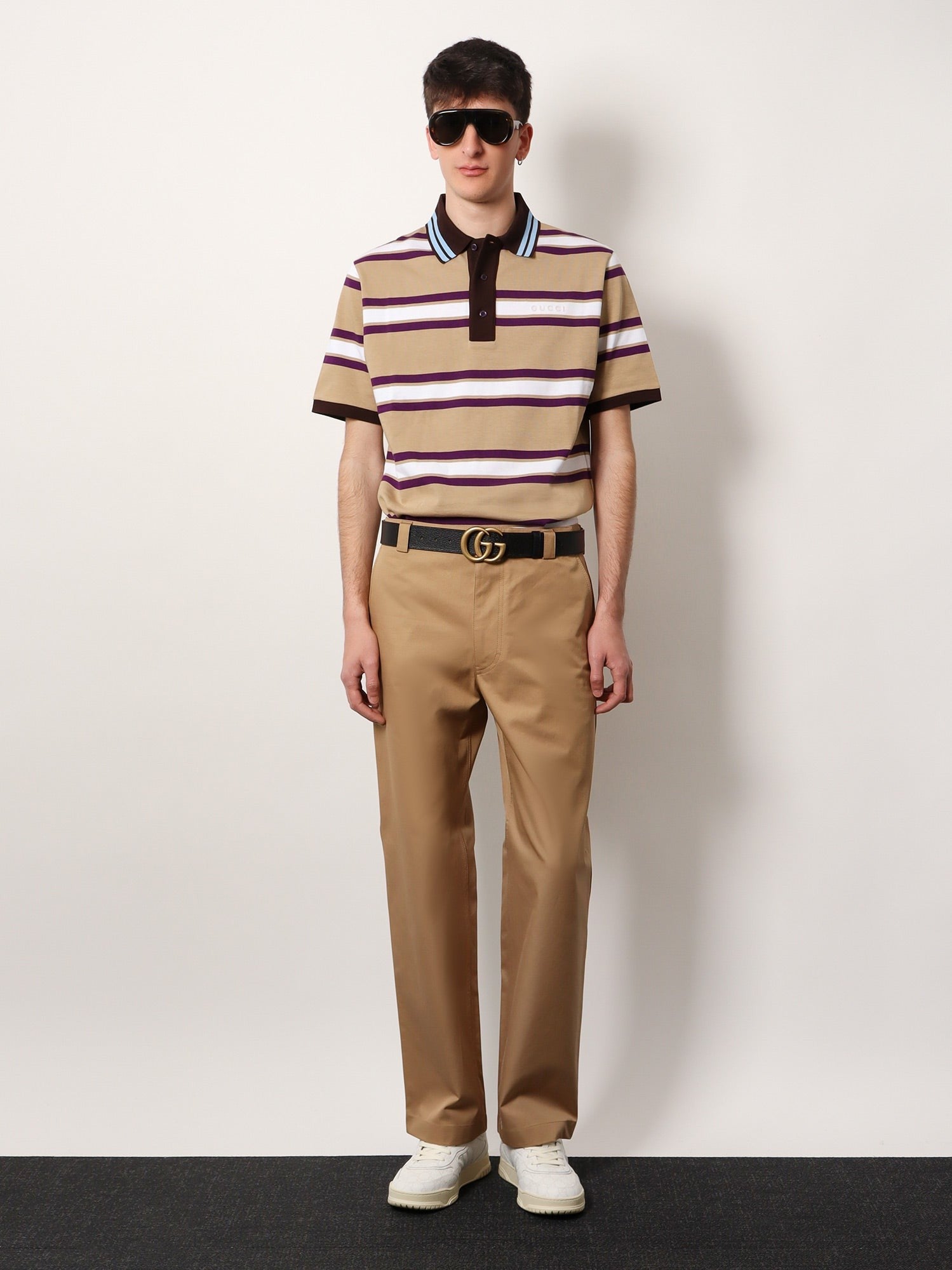 Gucci - Gucci Cotton Trouser With Web Detail - Men’s Pants