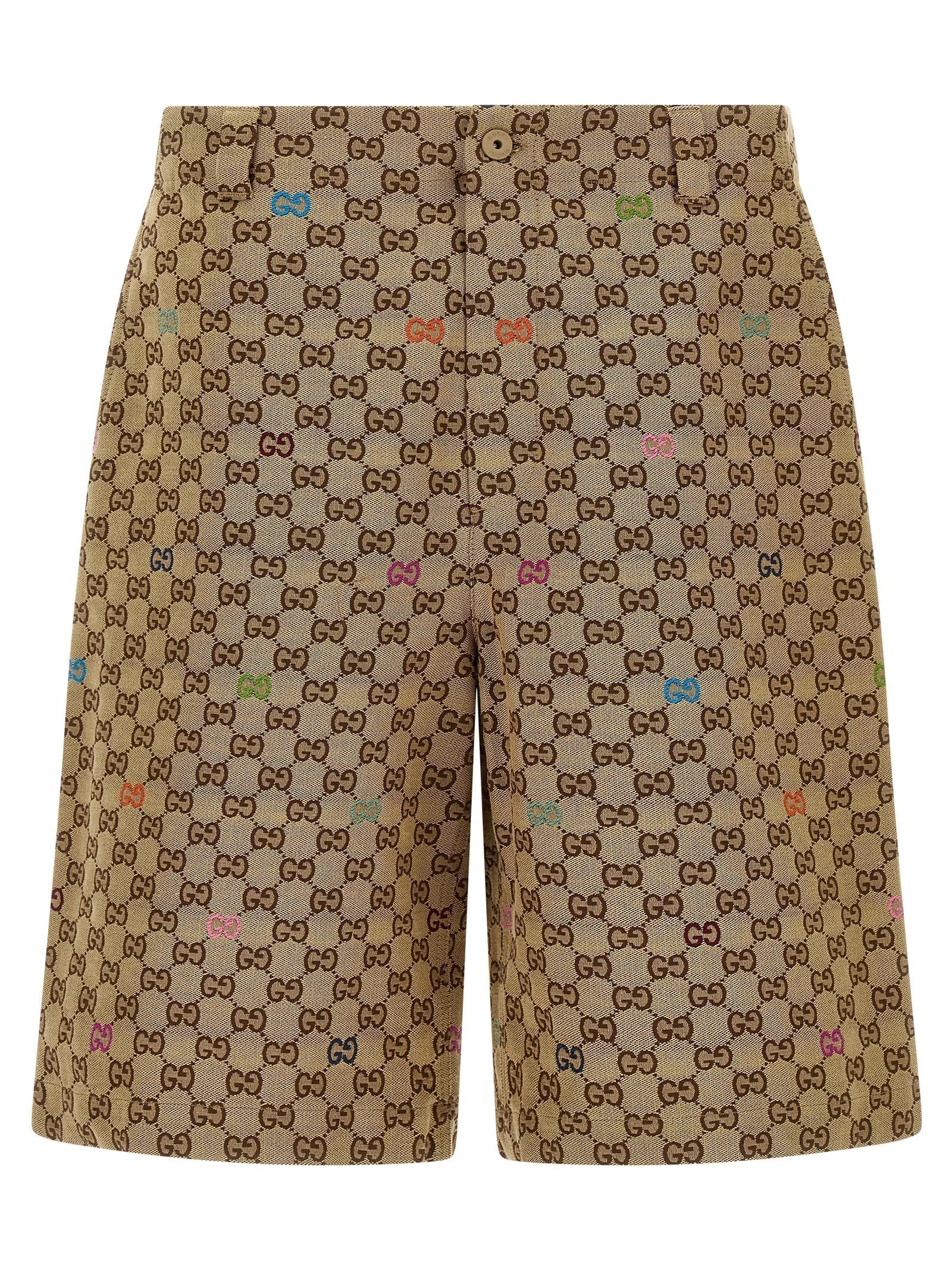 GUCCI - GUCCI - Multicolor fil coupé bermuda shorts - Men’s Bottoms