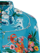 Gucci Gucci Floral Print Shirt Blue, view 3