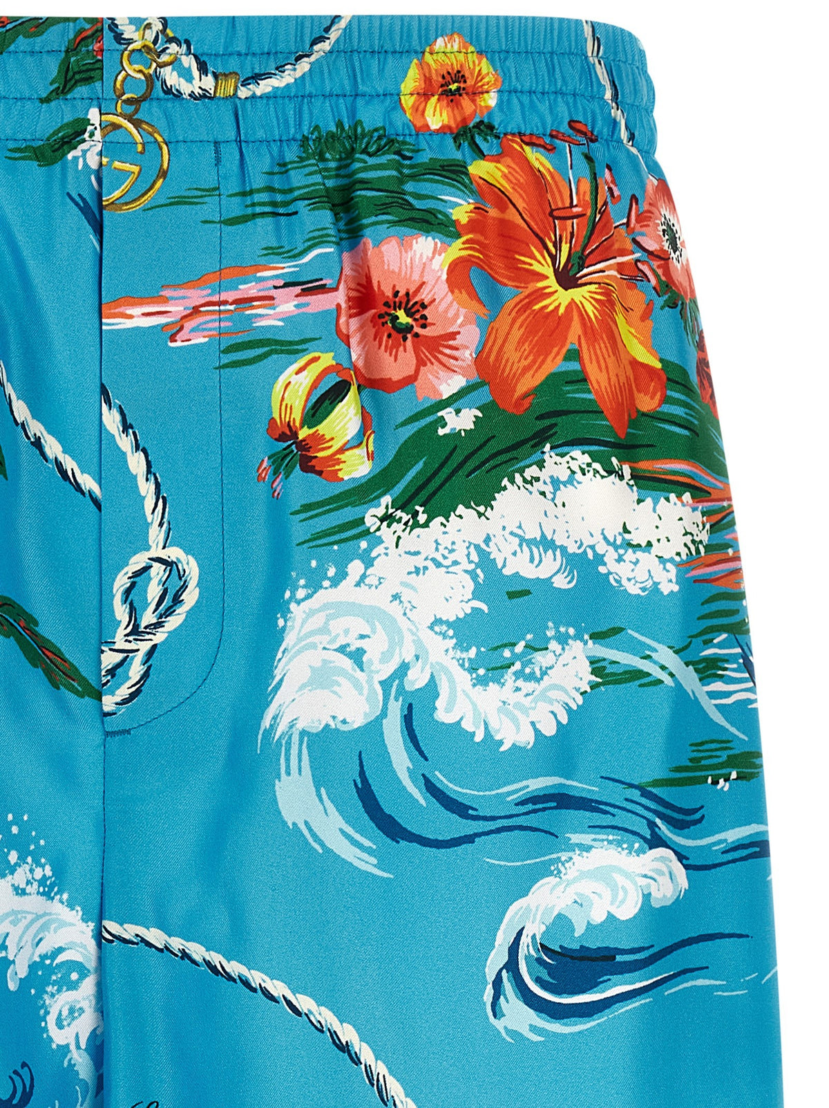 Gucci Gucci Floral Print Shorts Blue, view 3