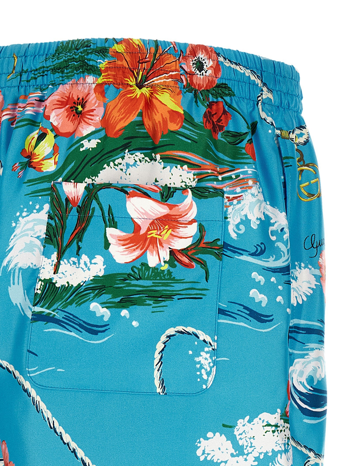 Gucci Gucci Floral Print Shorts Blue