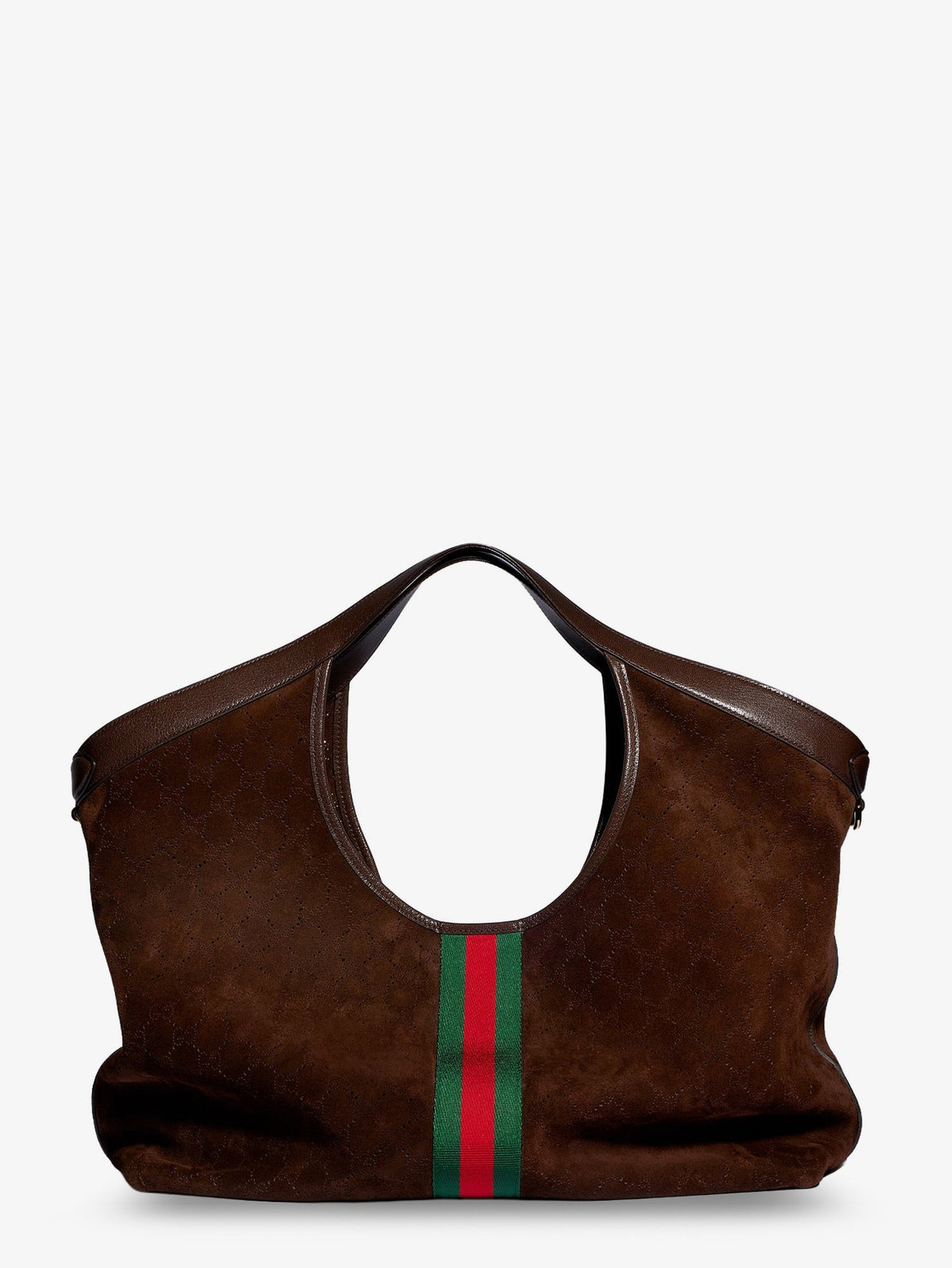 Gucci Women's Gucci Giglio Perforated Suede Shopping Bag Brown, view 2