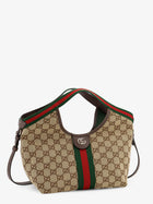 Gucci Women's Gucci Giglio Tote Bag in GG Supreme Canvas and Leather Beige, view 2