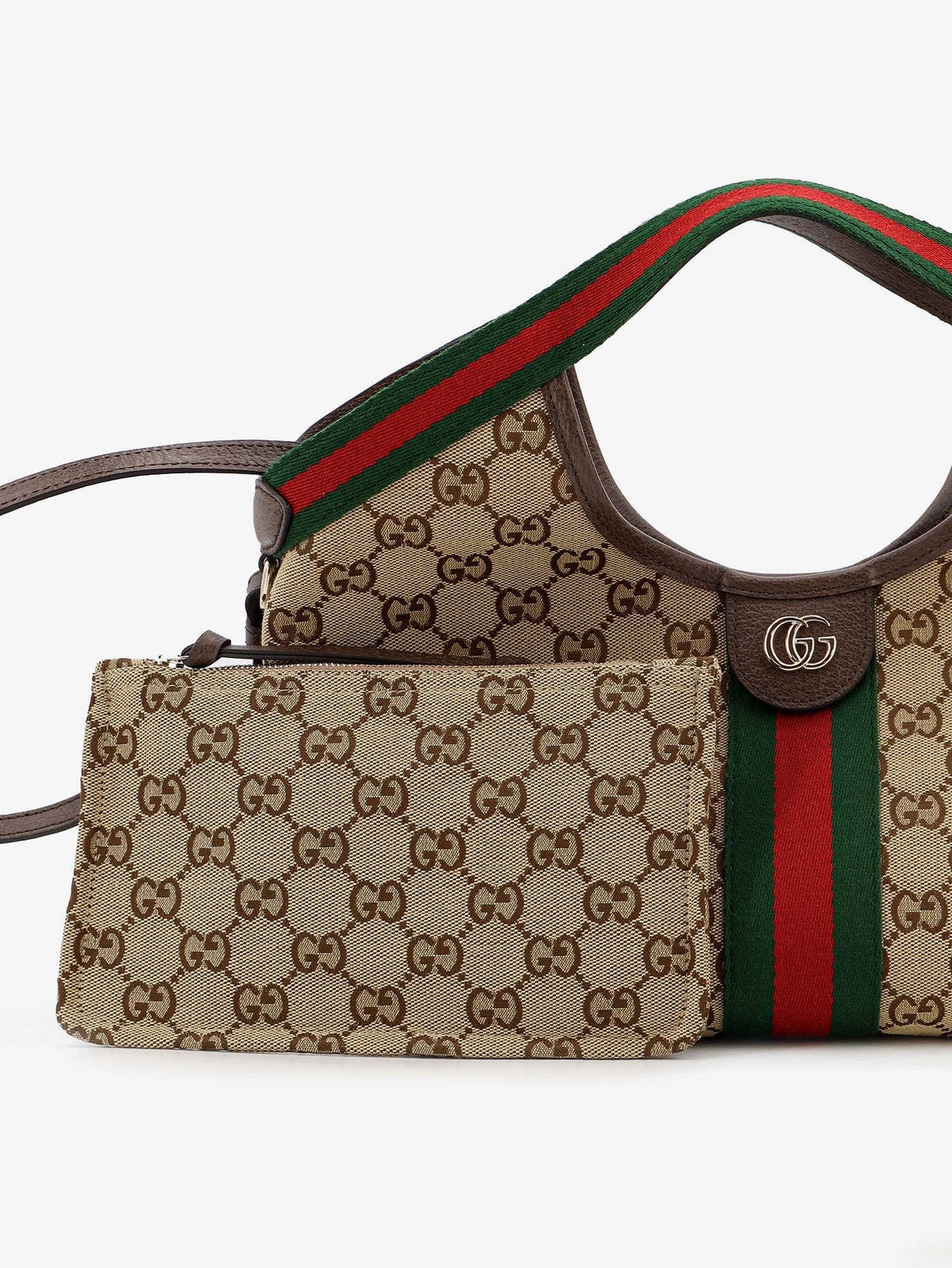 Gucci Women's Gucci Giglio Tote Bag in GG Supreme Canvas and Leather Beige, view 3