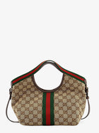 Gucci Women's Gucci Giglio Tote Bag in GG Supreme Canvas and Leather Beige