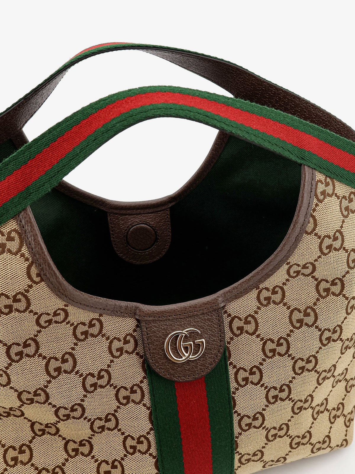 Gucci Women's Gucci Giglio Tote Bag in GG Supreme Canvas and Leather Beige, view 4