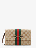 Gucci Women's Gucci Horsebit Web GG Fabric Wallet Beige