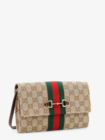Gucci Women's Gucci Horsebit Web GG Fabric Wallet Beige