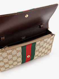 Gucci Women's Gucci Horsebit Web GG Fabric Wallet Beige
