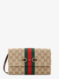 Gucci Women's Gucci Horsebit Web GG Fabric Wallet Beige