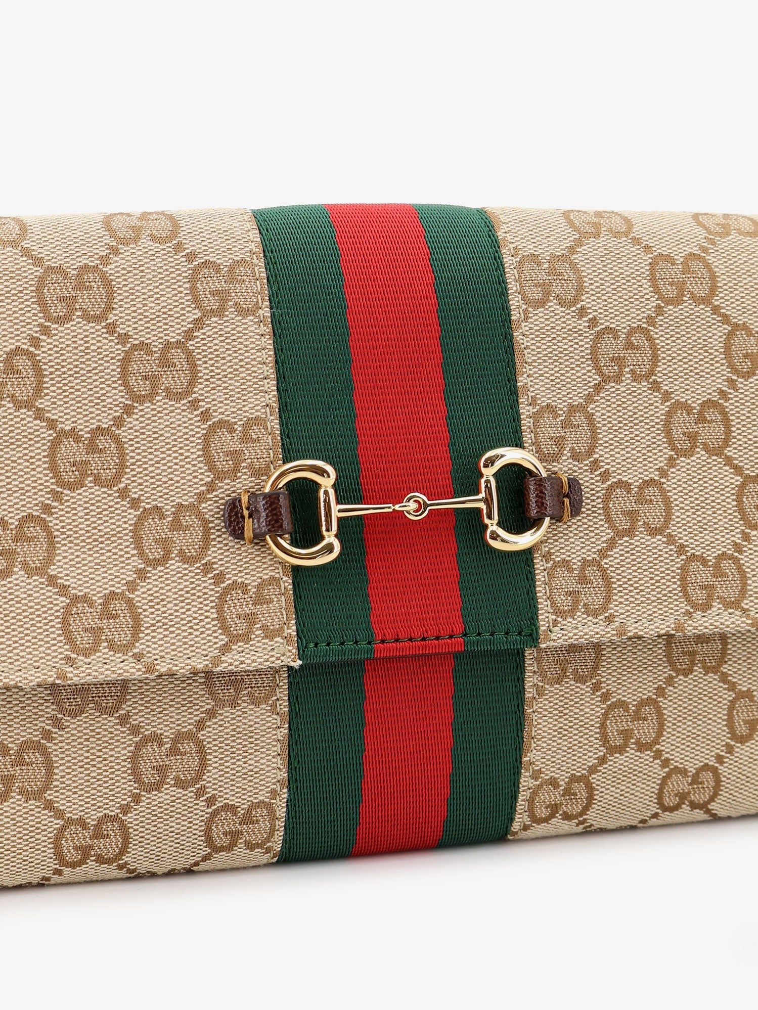Gucci Women's Gucci Horsebit Web GG Fabric Wallet Beige
