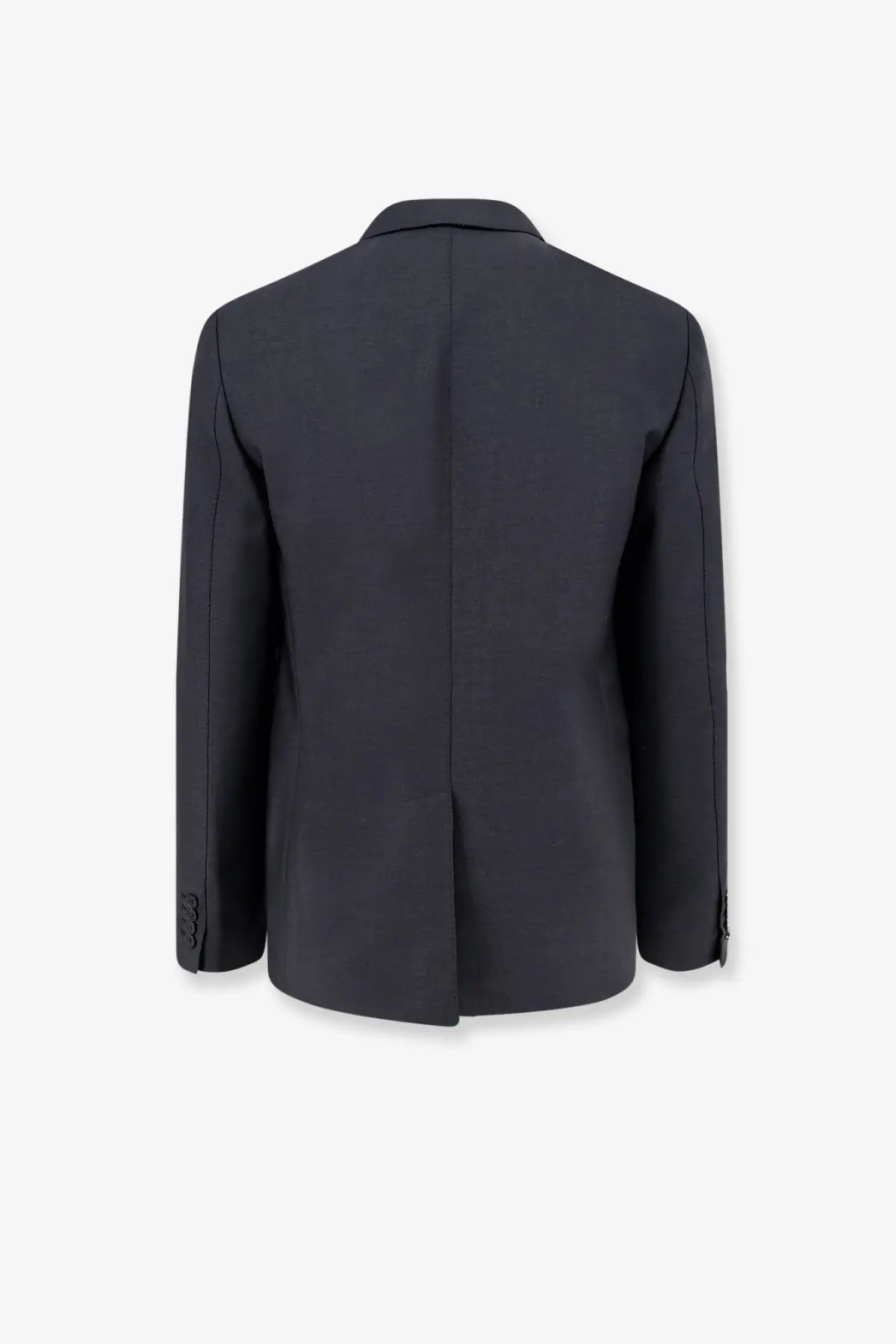 Black tailored blazer with sleek structured silhouette and subtle seam detailing from gucci mens classic mohair and wool suit blitz