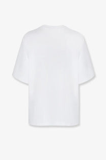 Gucci men’s white oversized cotton t-shirt with short sleeves relaxed fit and clean crew neckline