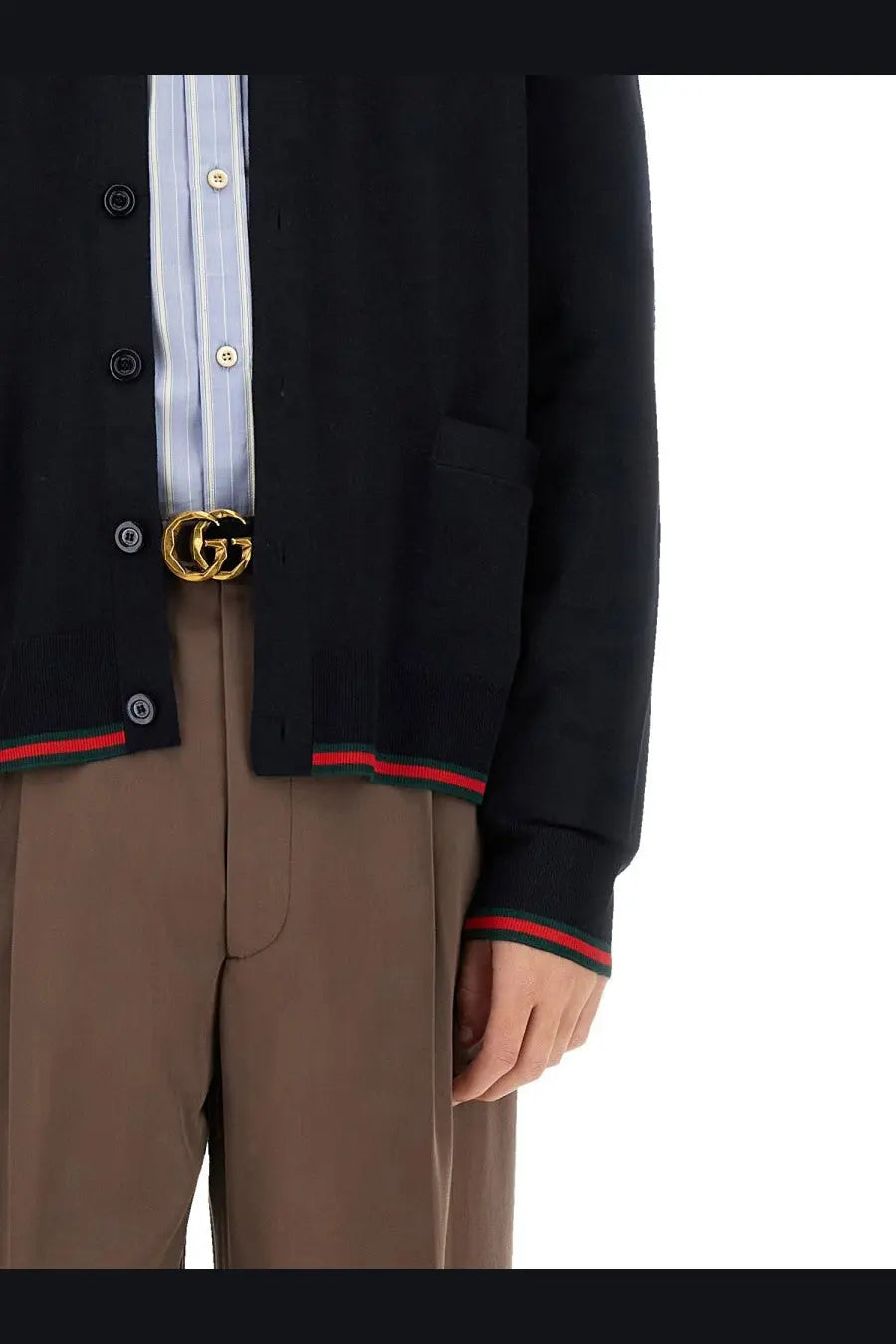 Gucci Men's Knitted Wool Cardigan Black, view 4