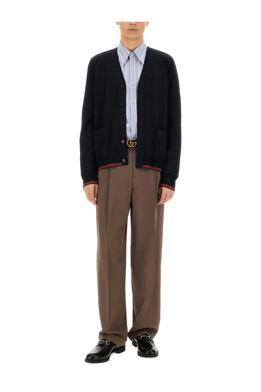 Gucci Men's Knitted Wool Cardigan Black, view 2