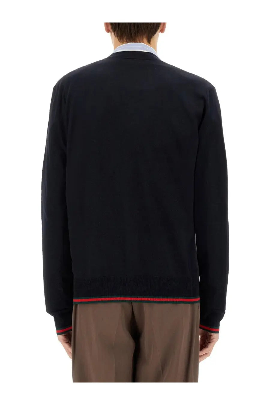 Gucci Men's Knitted Wool Cardigan Black, view 3