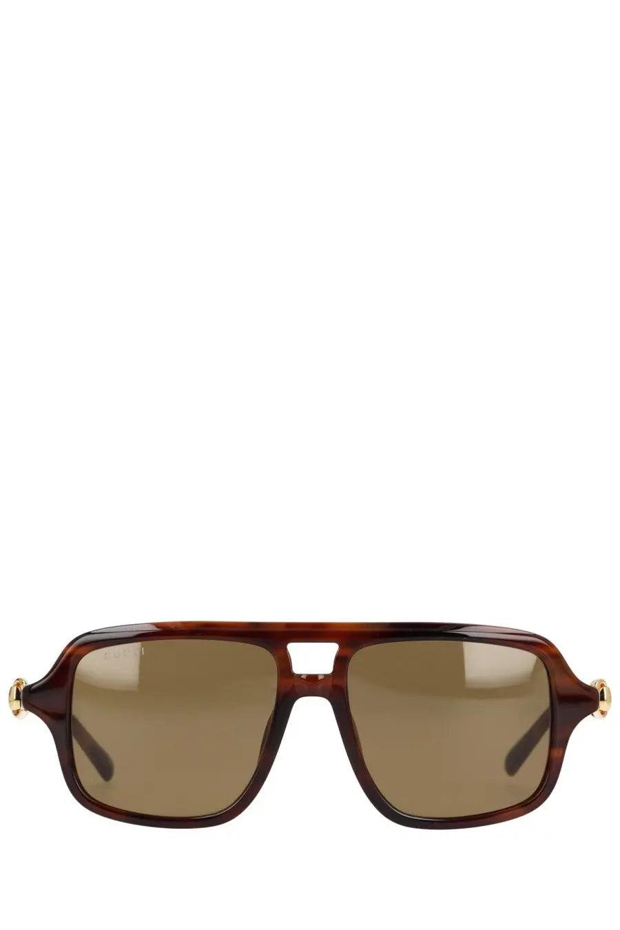 Gucci mens navigator tortoiseshell aviator sunglasses brown gradient