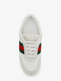 Gucci Men's Screener Nylon Sneaker White, view 5