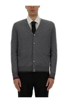 Gucci Men's Web Pattern Cardigan Blue