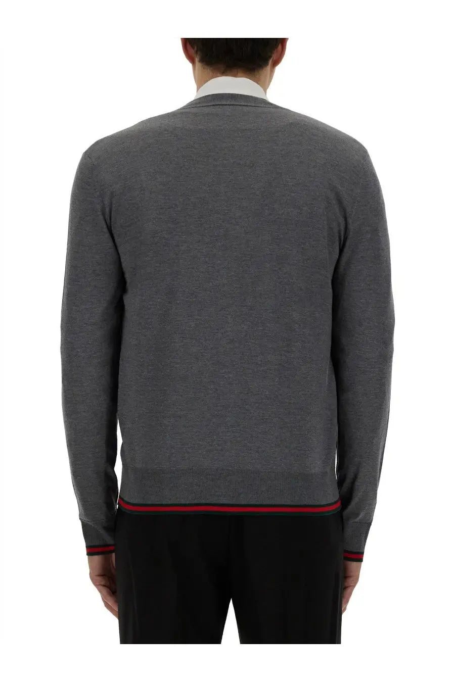 Gucci Men's Web Pattern Cardigan Blue, view 3