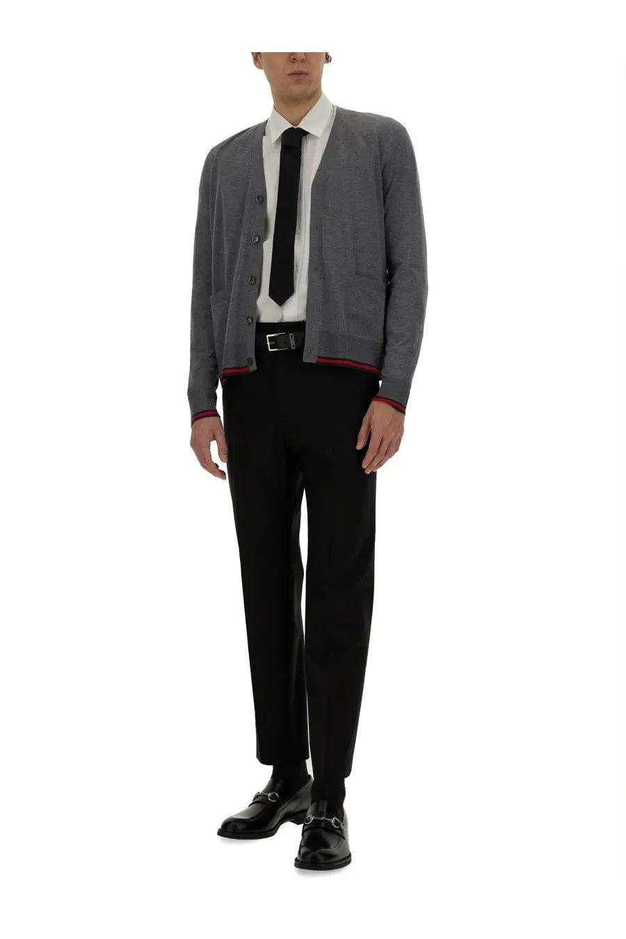 Gucci Men's Web Pattern Cardigan Blue, view 2