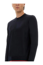 Gucci Men's Web Pattern Sweater Blue, view 4