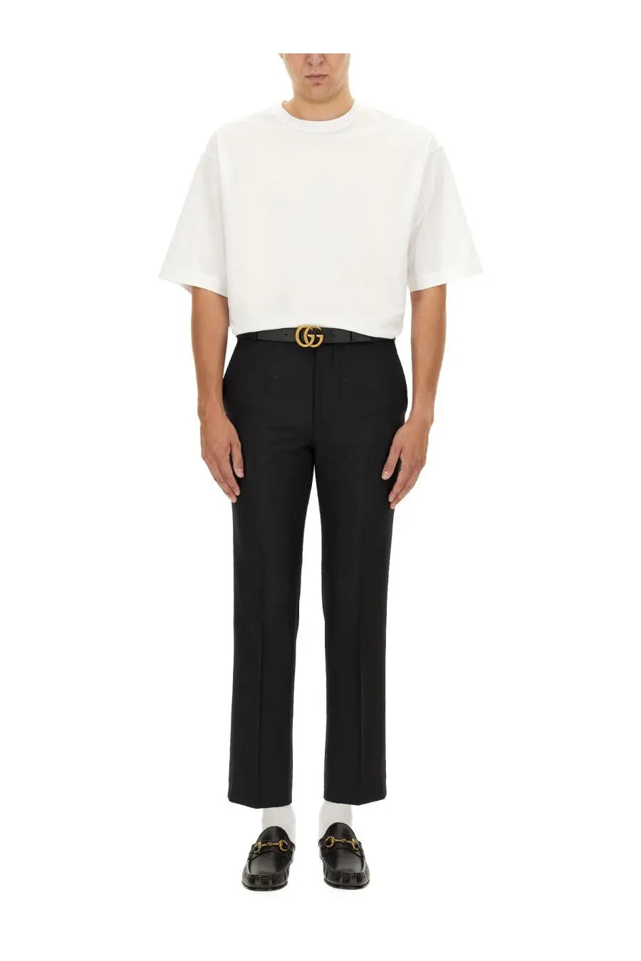 Gucci Men's Wool Blend Twill Pants Black, view 2
