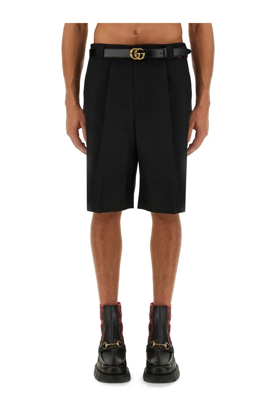 Gucci Men's Wool Blend Twill Shorts Black