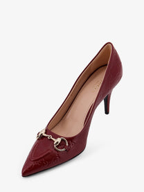 Gucci Women's Gucci Rosso Ancora GG Leather Décolleté Red