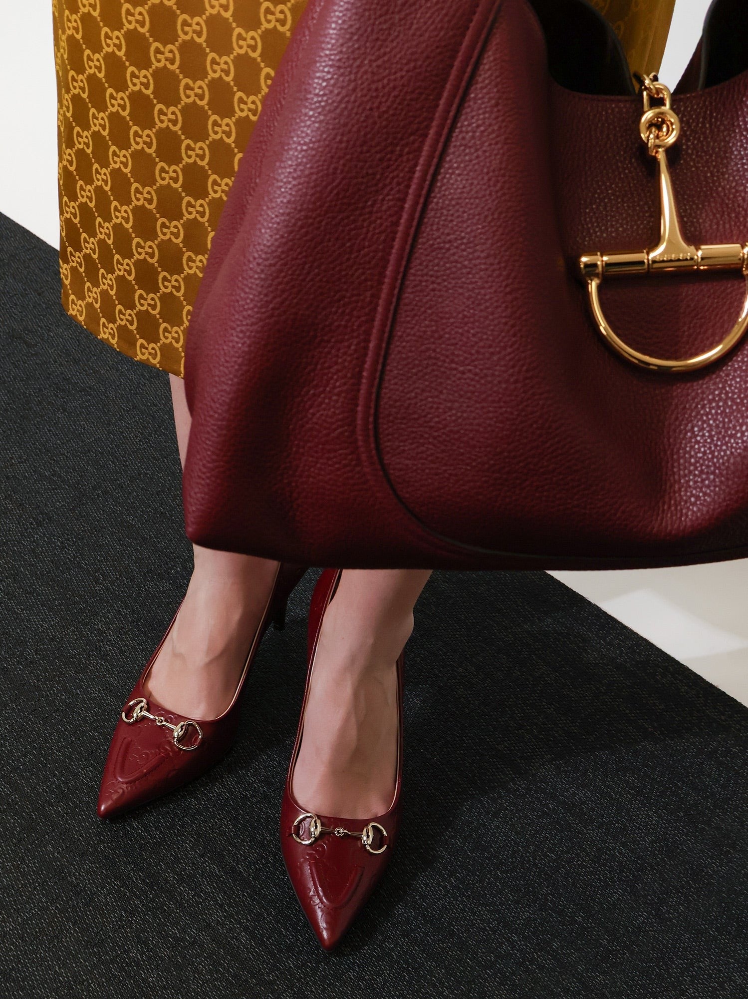 Gucci Women's Gucci Rosso Ancora GG Leather Décolleté Red