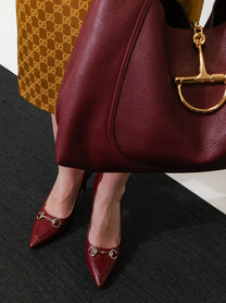 Gucci Women's Gucci Rosso Ancora GG Leather Décolleté Red
