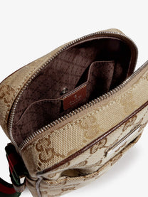 Gucci Men's Gucci Tag GG Fabric Crossbody Bag Beige