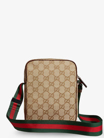 Gucci Men's Gucci Tag GG Fabric Crossbody Bag Beige