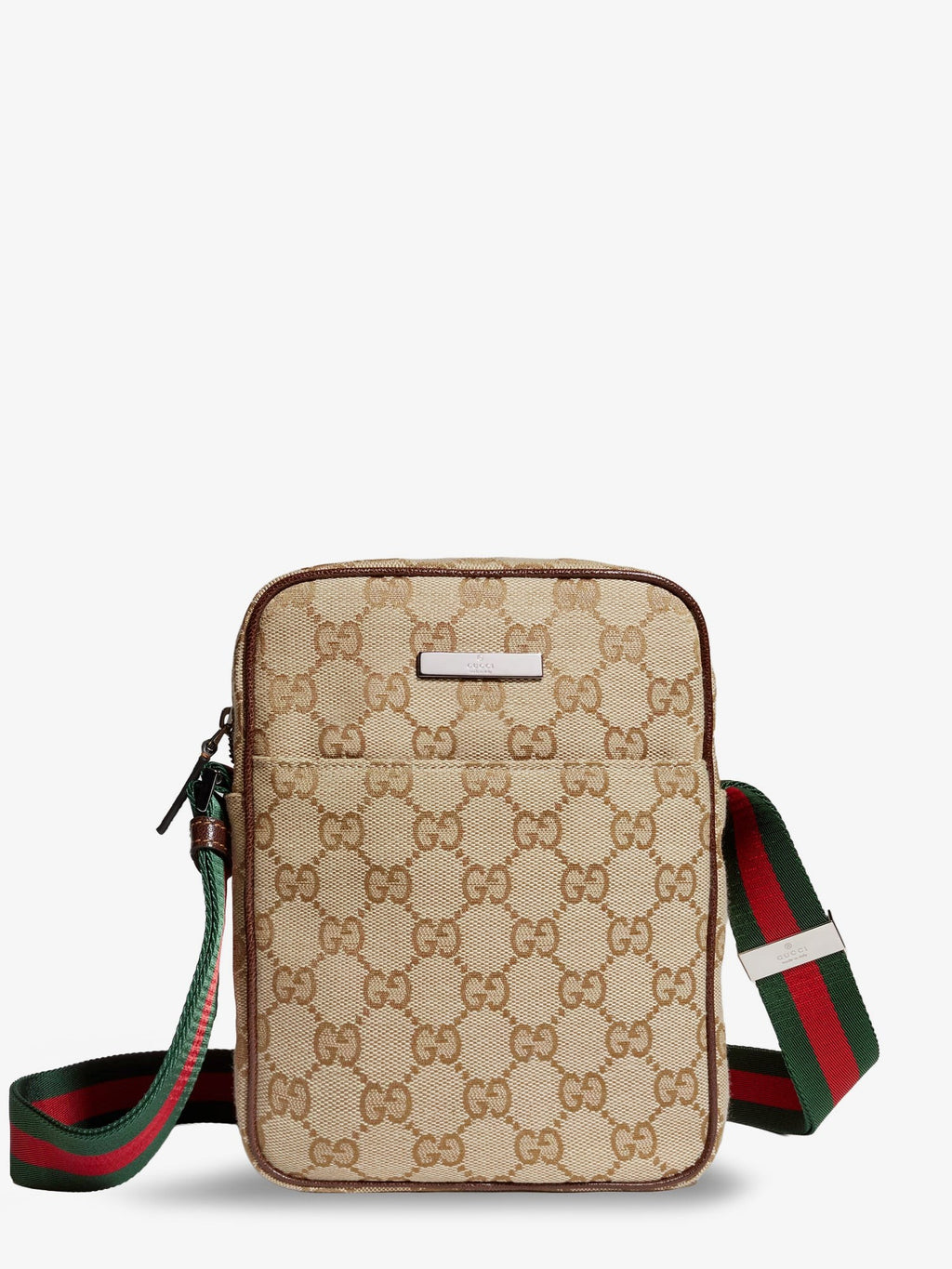 Gucci Men's Gucci Tag GG Fabric Crossbody Bag Beige