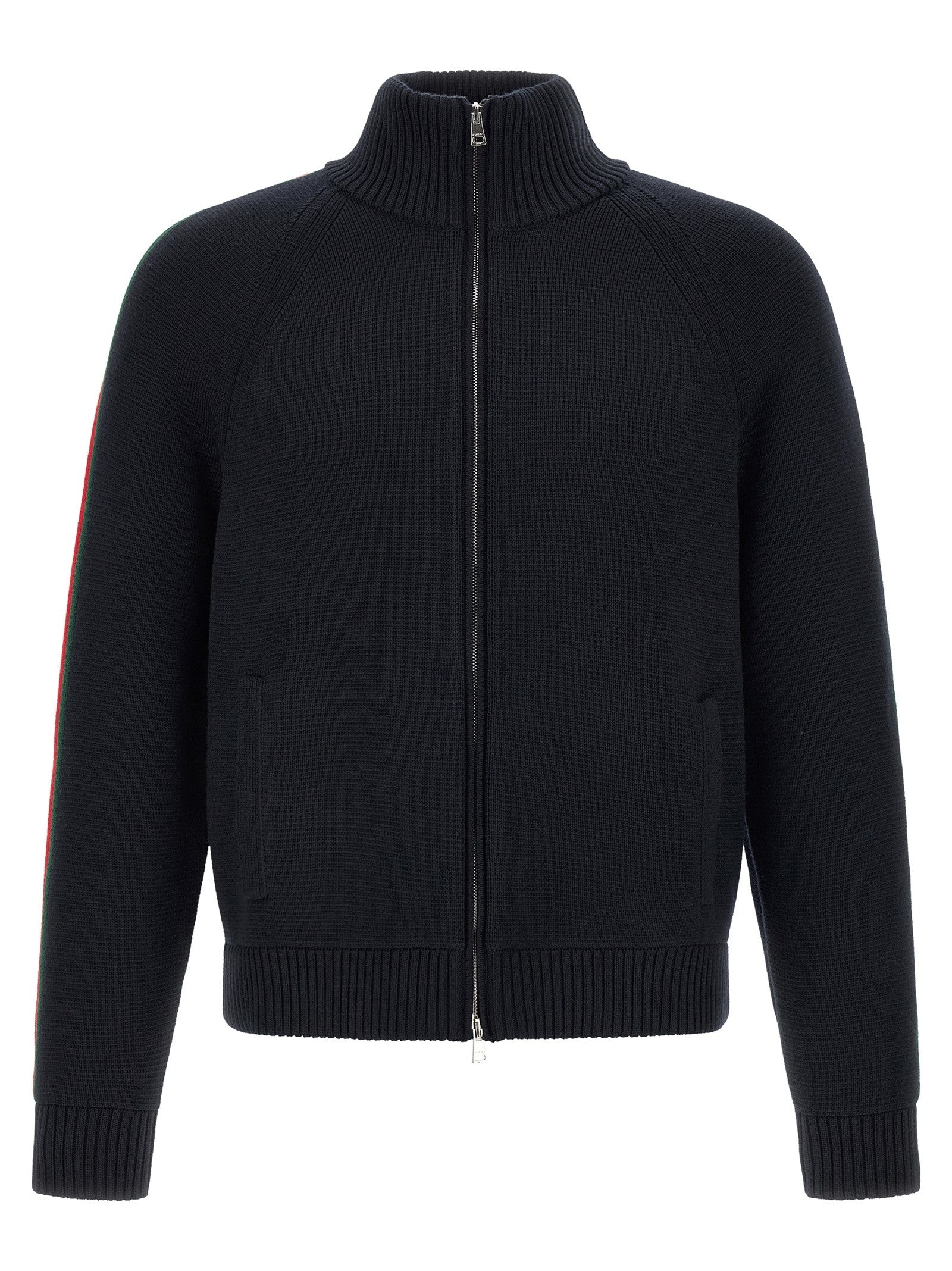 Gucci Gucci Web Ribbon Knitted Jacket Blue
