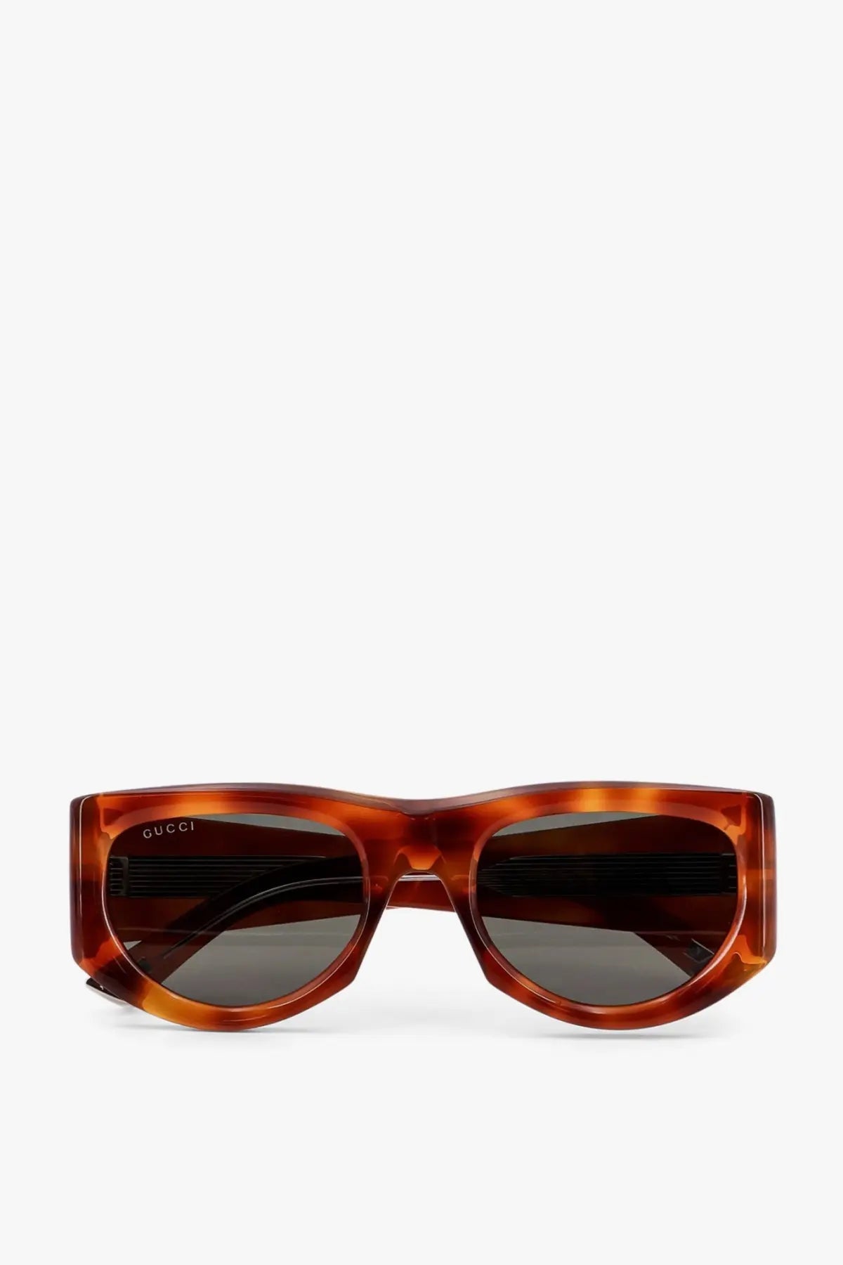 Gucci women’s tortoiseshell acetate sunglasses with dark gray lenses in brown for stylish sun protection