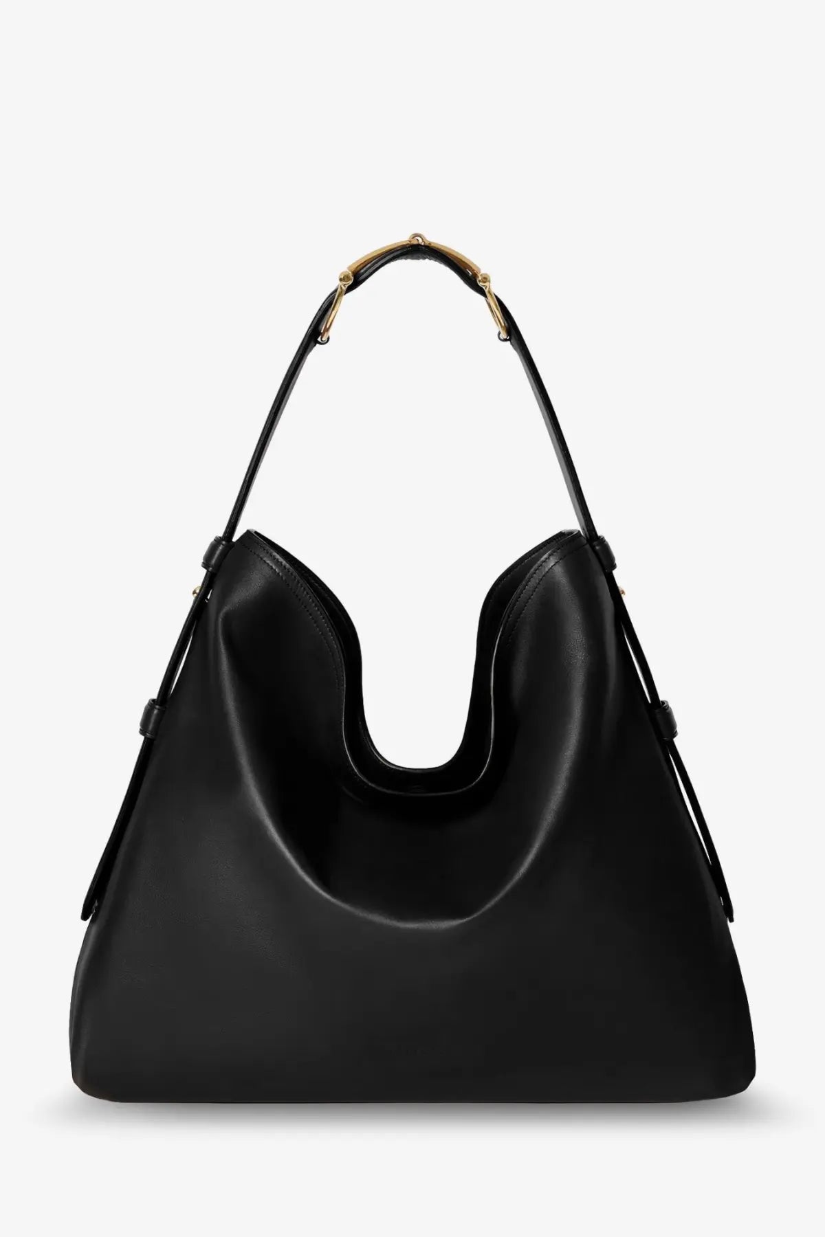 Black leather Gucci beatrix large hobo shoulder bag with gold-tone hardware for women