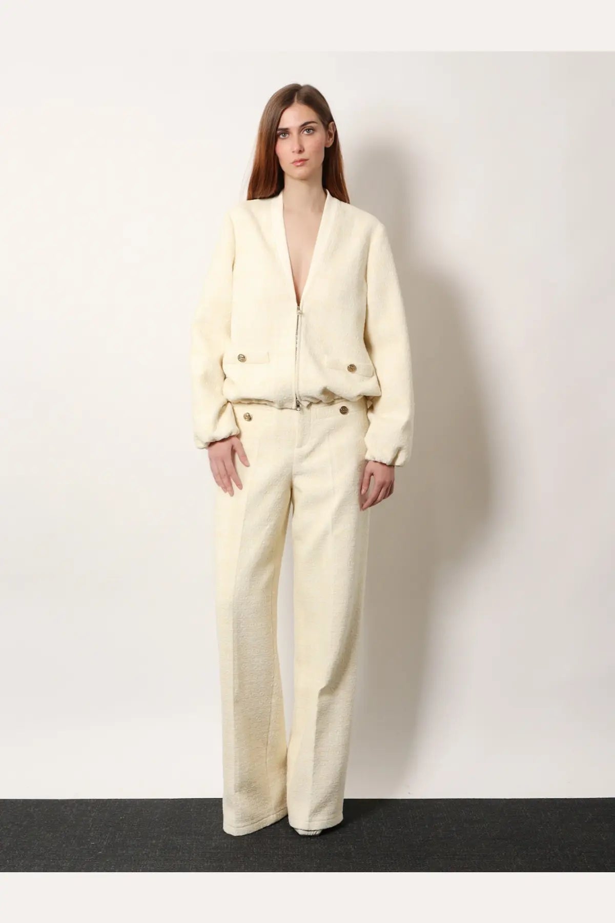 Gucci Women's Cotton Blend Trousers White, view 2