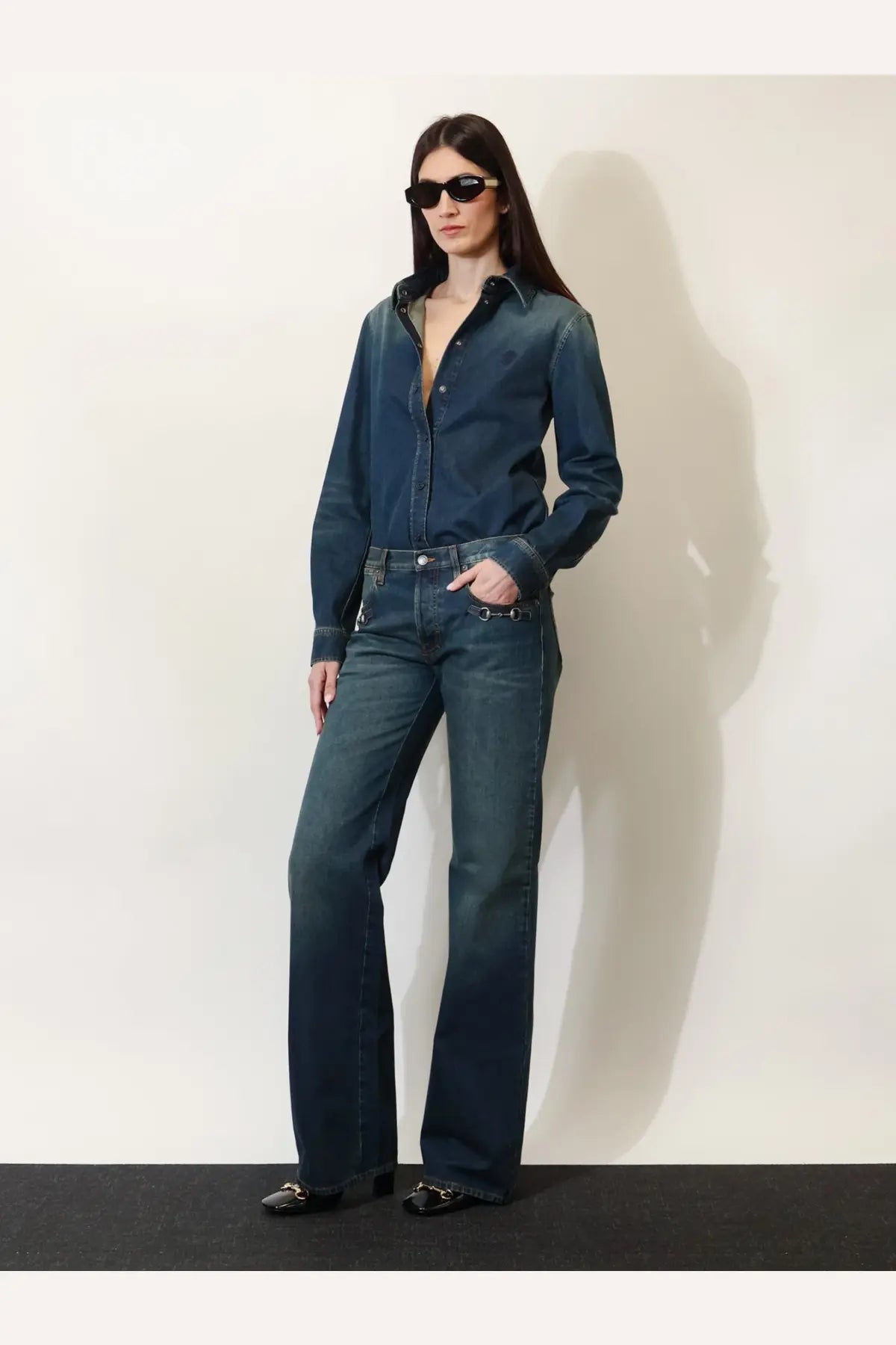 Gucci Women's Denim Shirt Blue, view 2