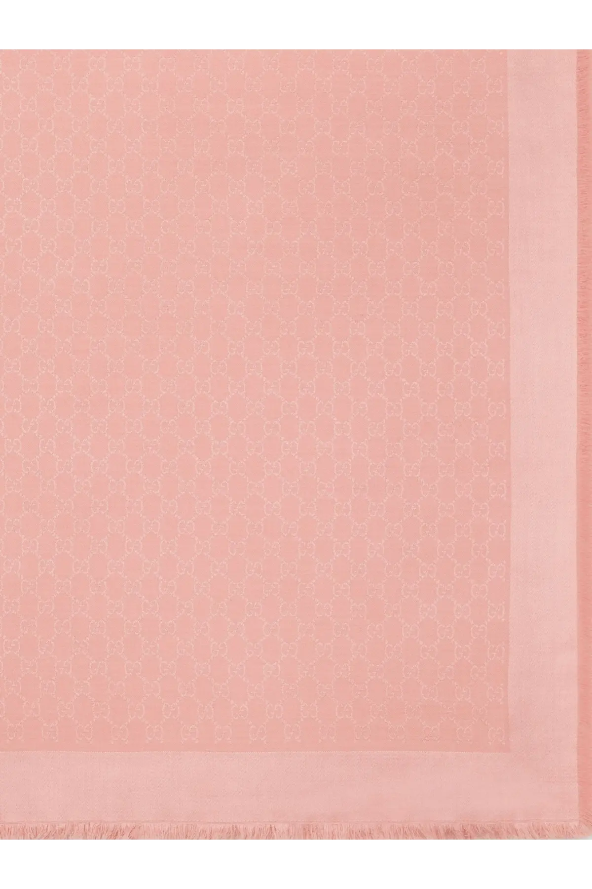 A soft pink gucci women’s gg silk and wool shawl featuring a subtle interlocking g monogram pattern