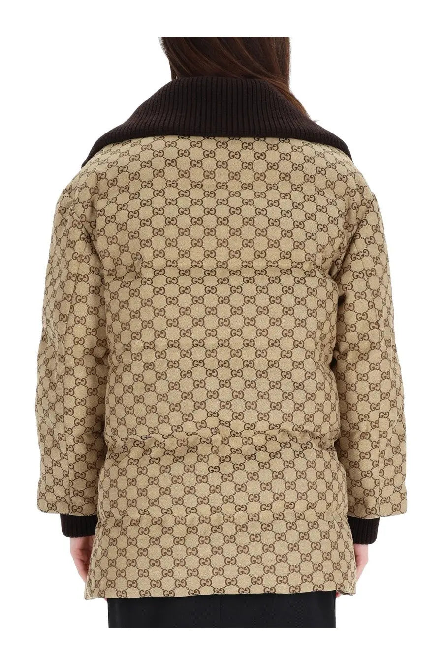 Gucci Women's Quilted Down Jacket Beige, view 3