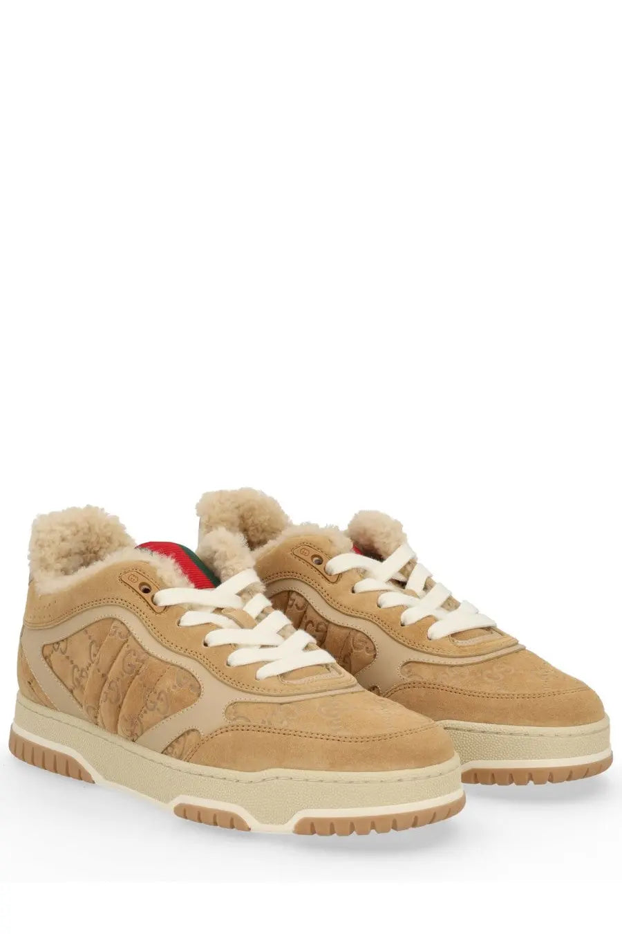 Gucci Women's RE Web Sneaker Brown, view 2
