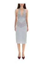 Gucci Women's Silk Satin Dress Grey