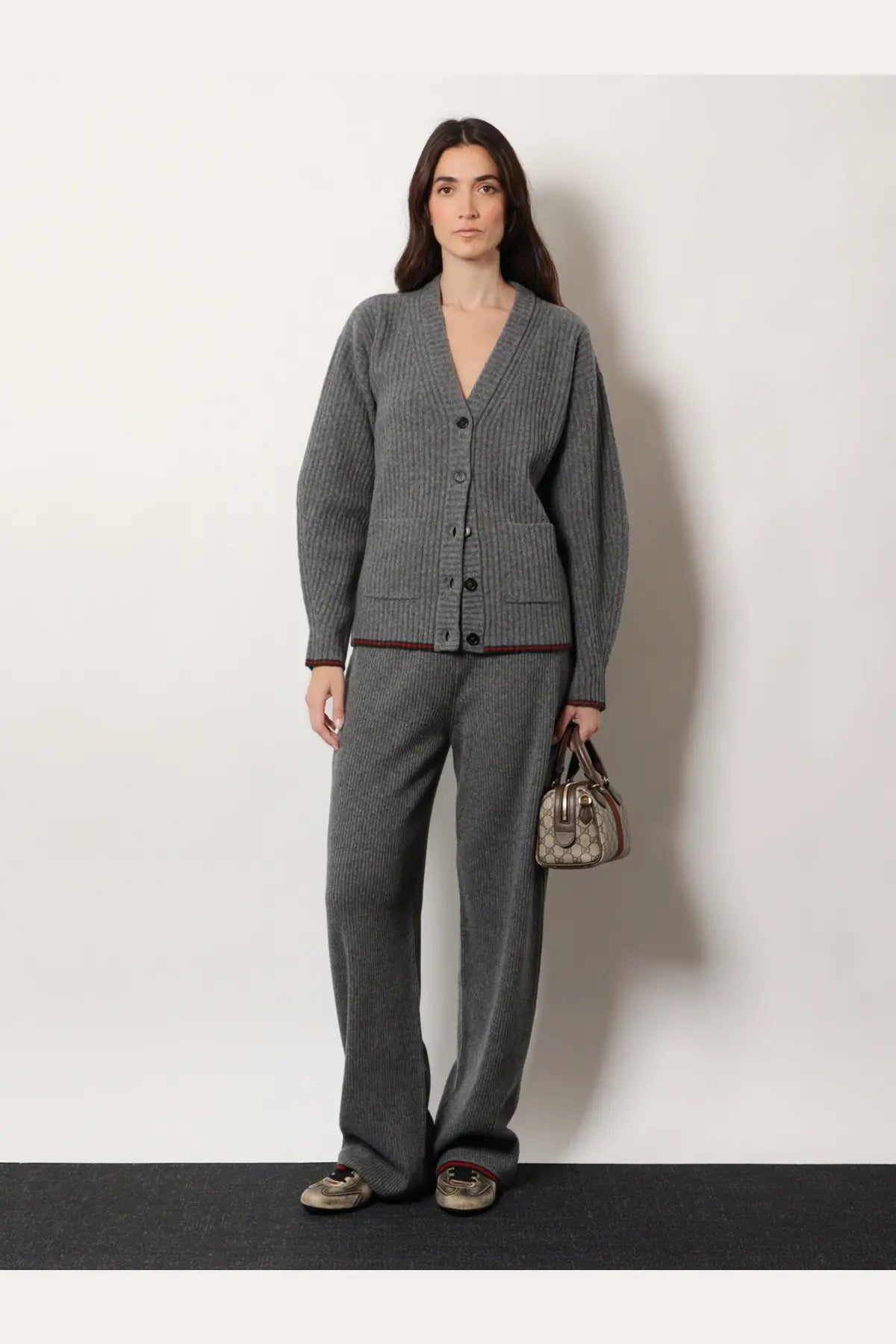 Gucci Women's Stretch Wool Trousers Grey, view 2