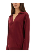 Gucci Women's Ultrafine Wool Polo Shirt Red, view 4