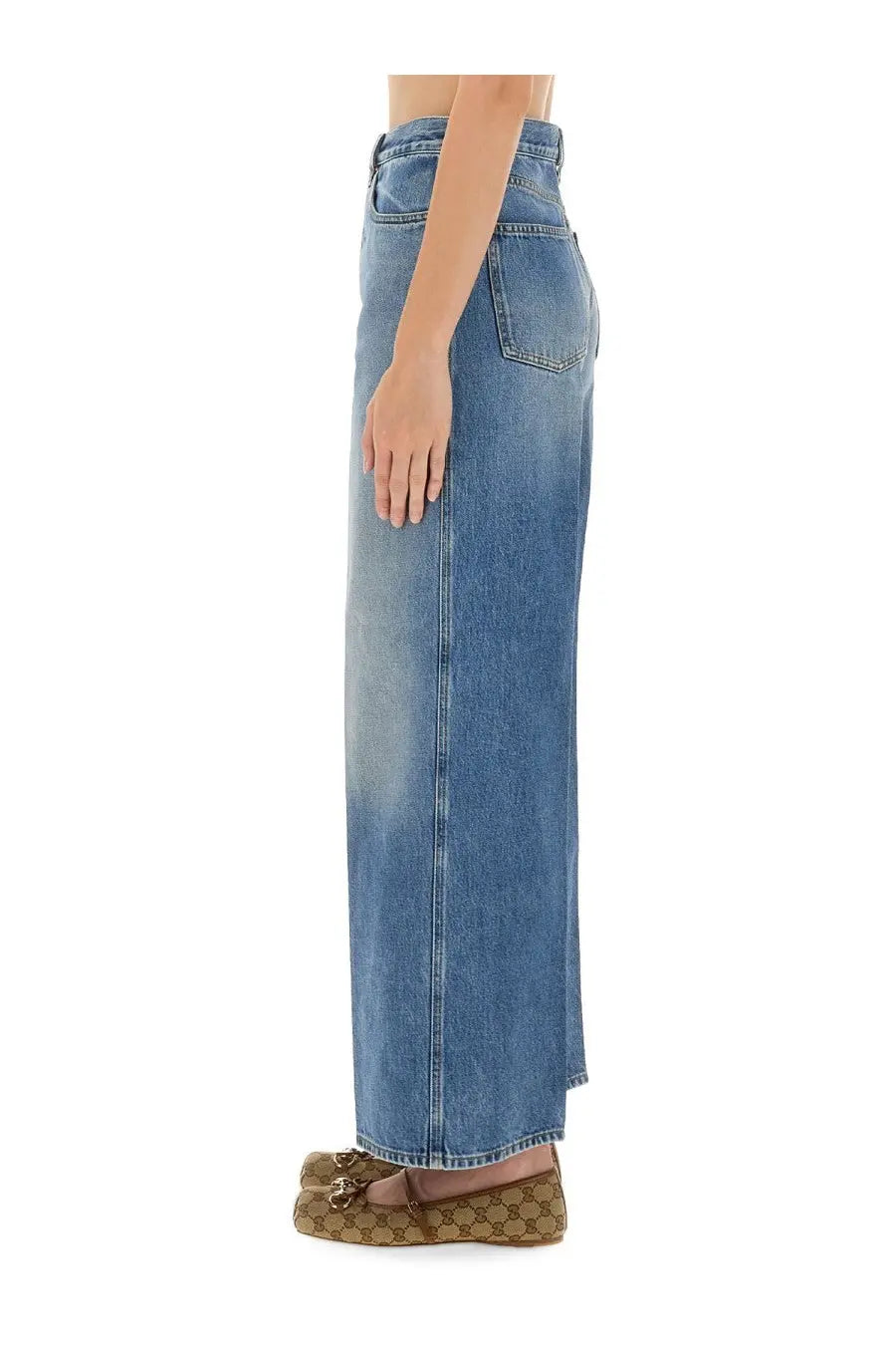 Gucci Women's Wide Leg Jeans Blue, view 4