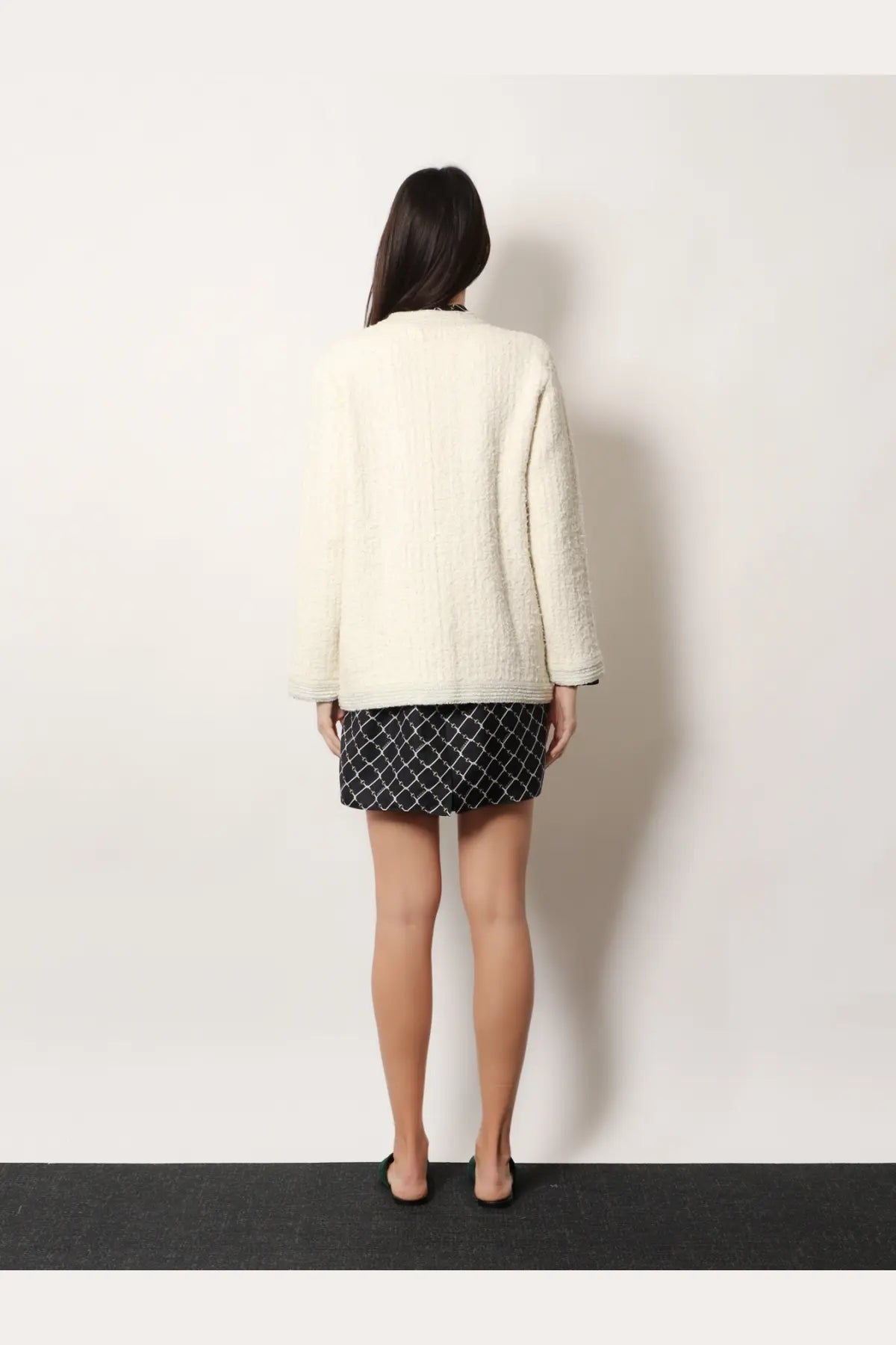 Gucci Women's Wool and Cotton Blend Cardigan White, view 3