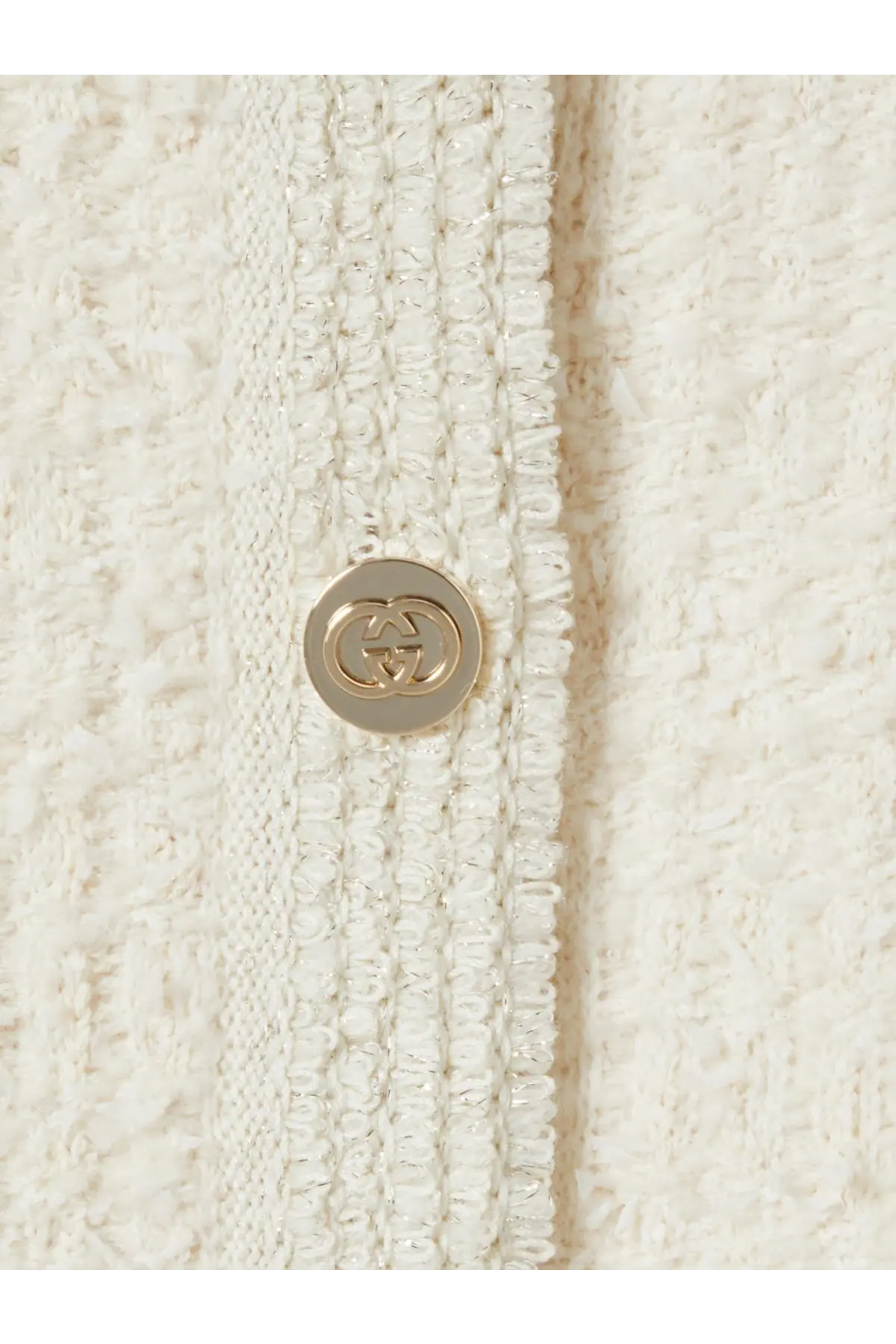 Gucci Women's Wool and Cotton Blend Cardigan White, view 5