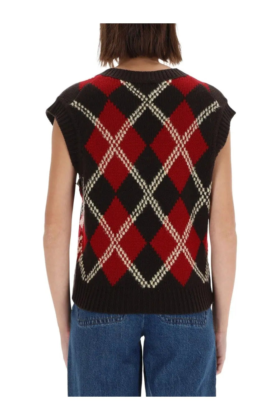 Guest In Residence Women's Argyle Vest Multicolor, view 3