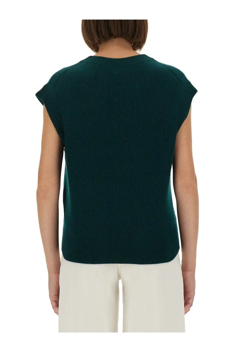 Guest In Residence Women's Ribbed Knit Vest Green, view 3